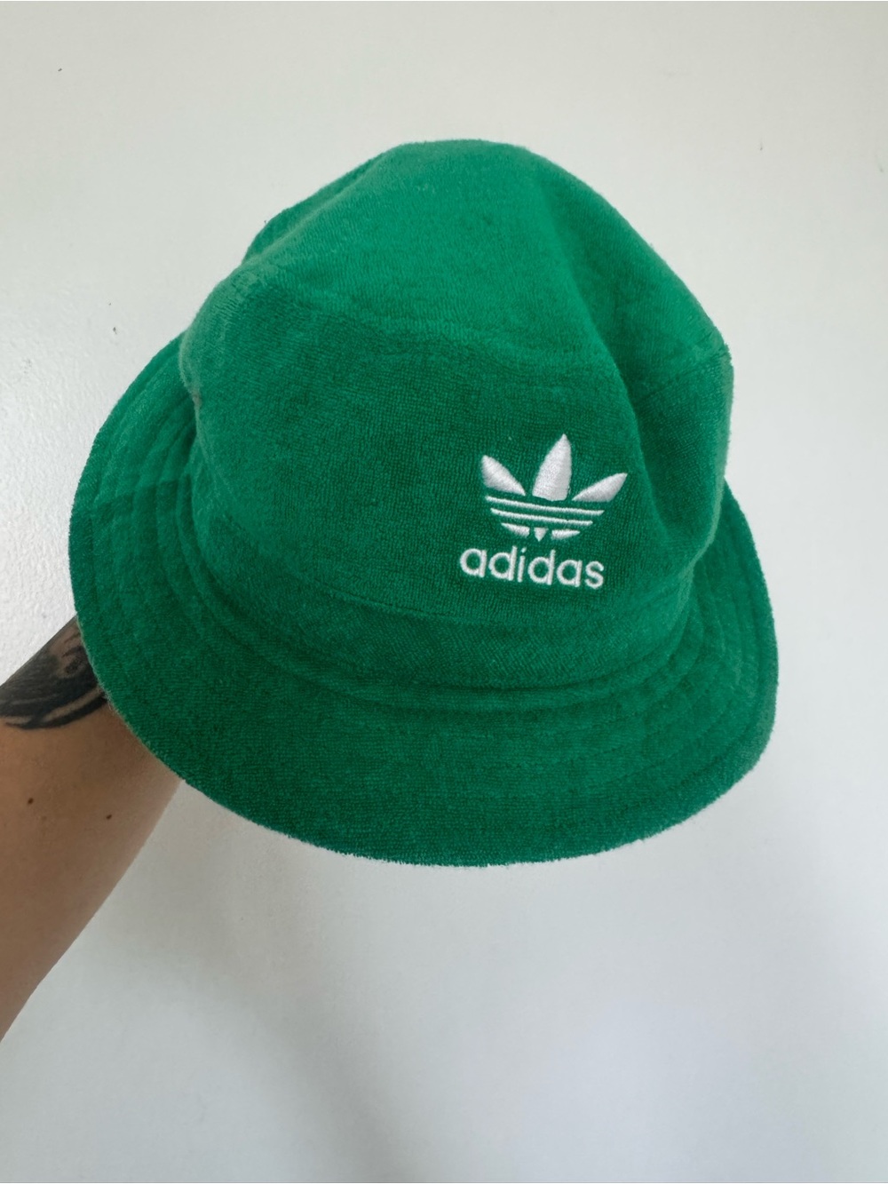 adidas Green Bucket Hat with Trefoil Logo